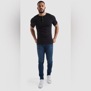 Tailored Athlete Men’s Everyday Henley T-Shirt in black XXL